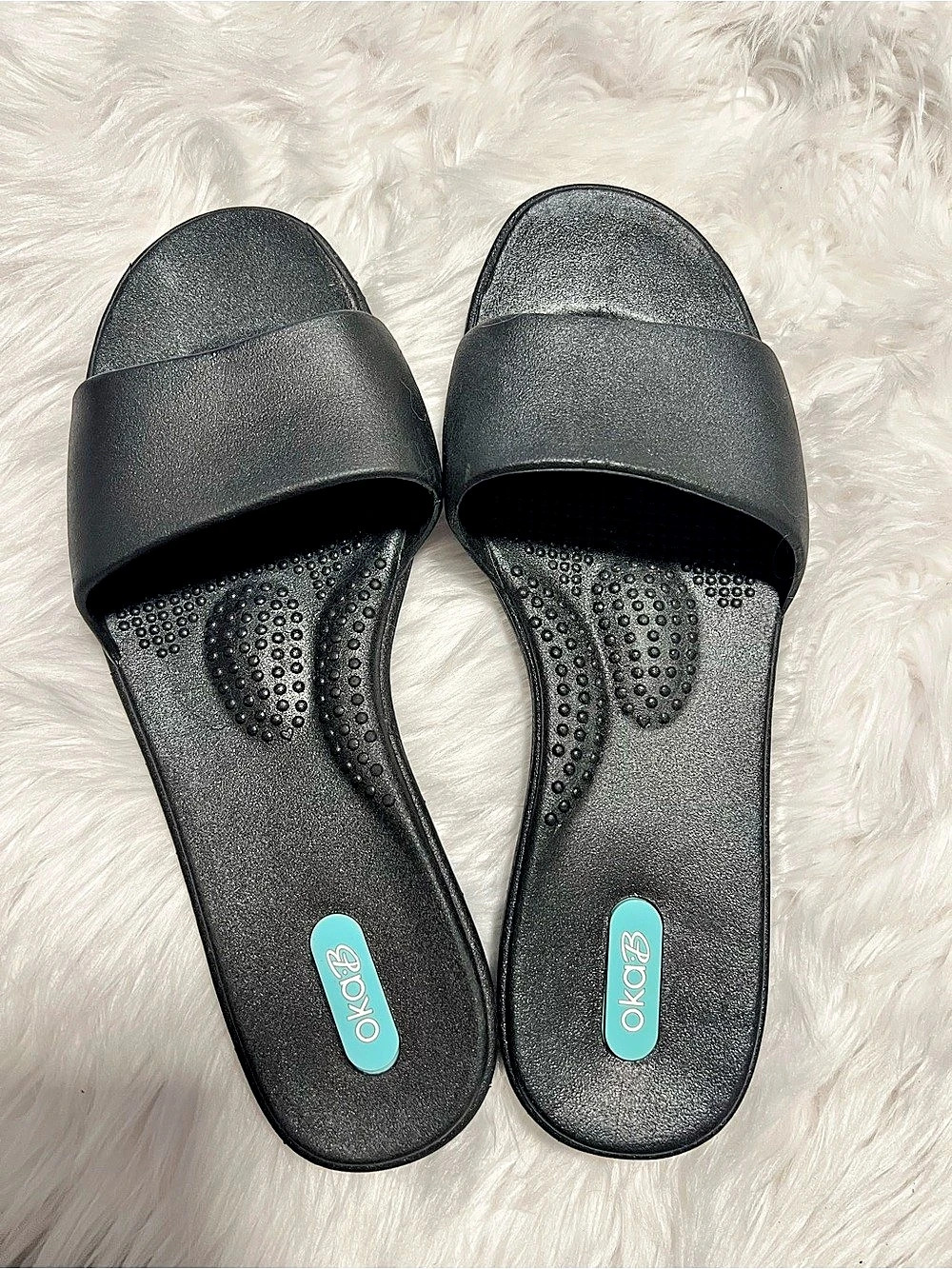 Okabashi Black Slide Sandals US 8 Like New
